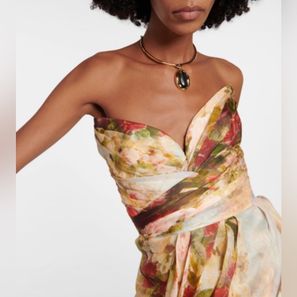 ZIMMERMANN Luminosity Strapless Midi Dress Zimmermann Size 2 - Picture 8 of 17